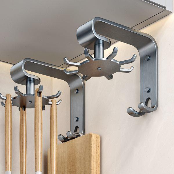 佳帮手厨房八爪鱼旋转挂钩免打孔壁挂锅铲勺子菜板挂架上墙置物架,厨房/烹饪用具,厨房墙壁置物架/厨房墙壁挂架,淘宝优惠券,粉丝福利购,淘宝优惠卷