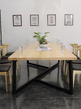 不位规则铁艺桌餐椅桌组合北欧简约CZ06.09多人餐厅饭店长腿条北