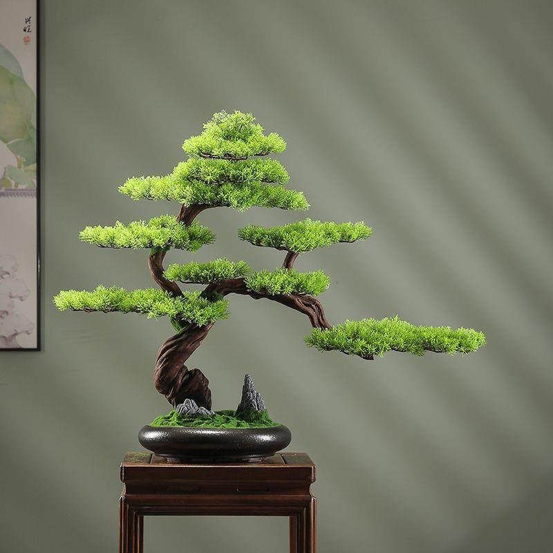 仿真迎客松盆景客厅玄关
