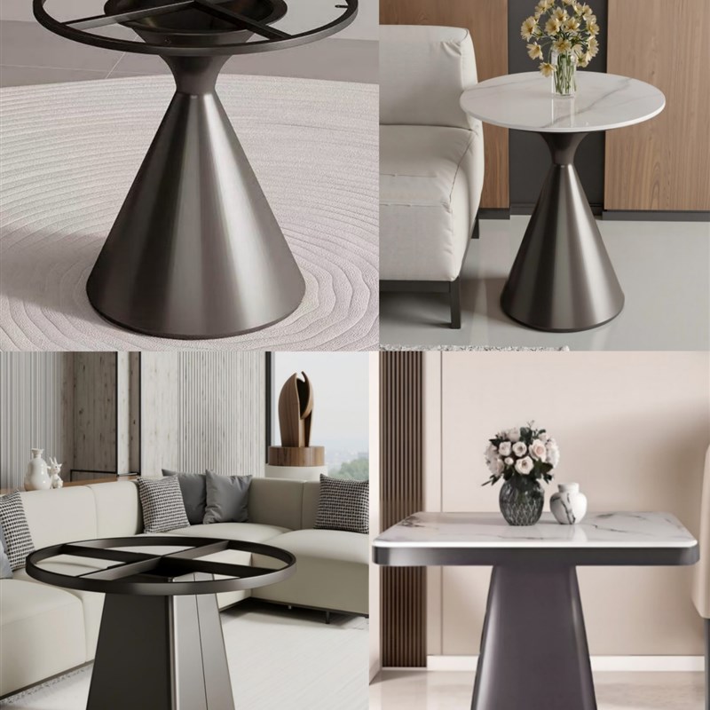 小尺寸面支架圆形底座奢石边几脚架D自制客厅茶几支架岩板台面桌