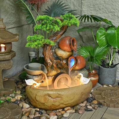 水流水摆车件TBN轮财店水铺生开业送礼室内客厅办公室桌面景观装