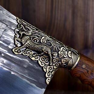 家用斩切用菜刀2425锋利斩骨刀龙泉两将手工锻打切刀切菜菜肉厨师