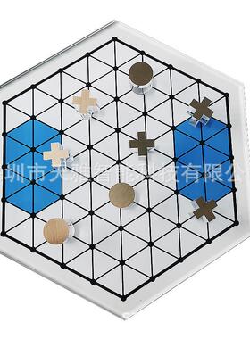 O六边形象137棋西洋棋盘国际棋象多边形亚克力棋盘定制LGO黑白棋