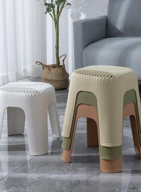 新厚品叠塑料小OUX凳子家用特客厅感板凳卫生间室可浴放儿童防滑