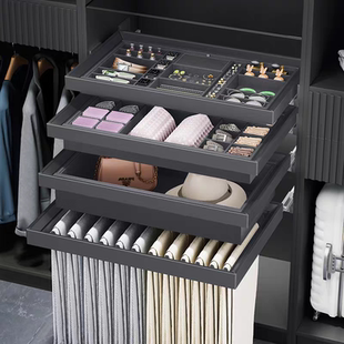 衣柜首饰盒抽屉式多功能收纳拉篮衣帽间抽拉多宝阁格子抽内衣抽
