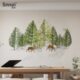 北欧餐厅背景墙面装 饰挂件创意客厅森林立体墙饰进门卧室铁艺壁饰