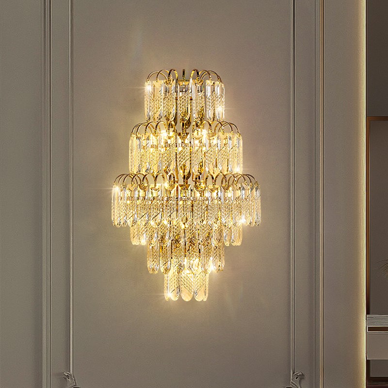 客厅水晶壁灯大气20o24年新款轻奢过道楼梯背景墙高档卧室床头壁