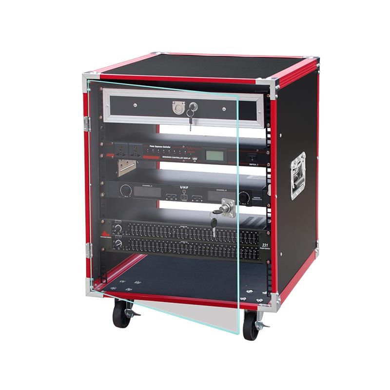 专业10U12U航空箱q机柜调音台功放柜舞台广场演出音响箱16U设备柜