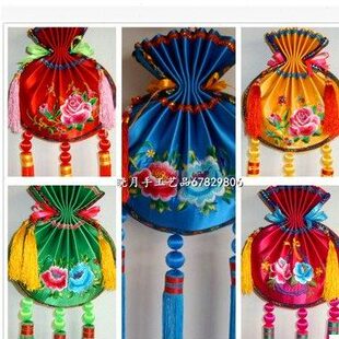 包邮庆阳双面刺绣香包青黛荷包中国特色礼品送友居家装饰挂件大号