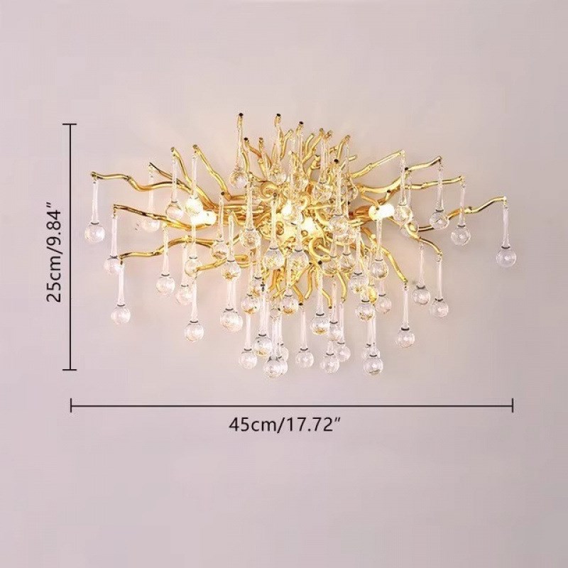 餐厅灯法式轻奢新款主灯水晶灯水滴树枝客厅餐厅豪华别.墅水晶吊