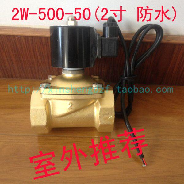 2寸防水电磁阀常闭DN50室外电磁阀 2W-50完全防水型水阀气阀