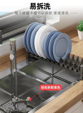 放碗碟收纳架内盘子橱厨房置物架包柜抽屉碗沥水RZG架家用分盘隔