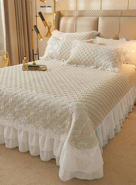 AHEX-2022类加亲三肤云锦棉床盖夹棉蕾丝床单榻厚榻米公床罩主风