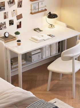 实木折叠书桌简可伸缩学习桌家用卧室FWG易生电写字台小户型脑桌