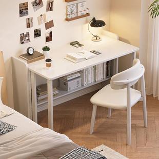 实木折叠书桌简可伸缩学习桌家用卧室FWG易生电写字台小户型脑桌