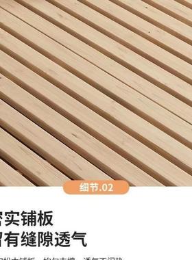 实木日式榻榻房米排床落地式出租折2za6258叠床架现卧代双人骨架