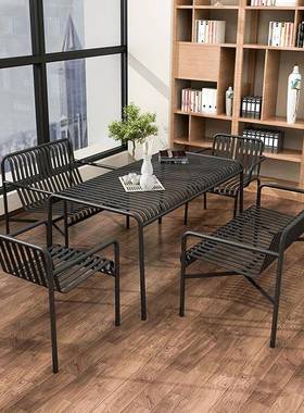 简约茶组户外142002桌椅艺合庭院阳台休几条理长椅靠背铁套件闲桌