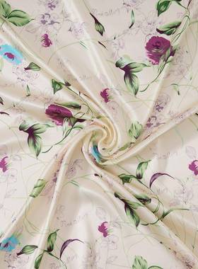 真丝素绉缎16姆米装幅11FMY4CM纯门色桑蚕丝面料服床绸品缎布现货