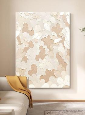 丰小清QCT新手绘油画抽象块客厅装顺饰画玄关奶油风肌理色挂纯画