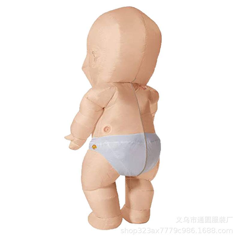 跨境节日派对搞笑搞怪男娃女娃cos万圣节巨婴充气服人装偶道具