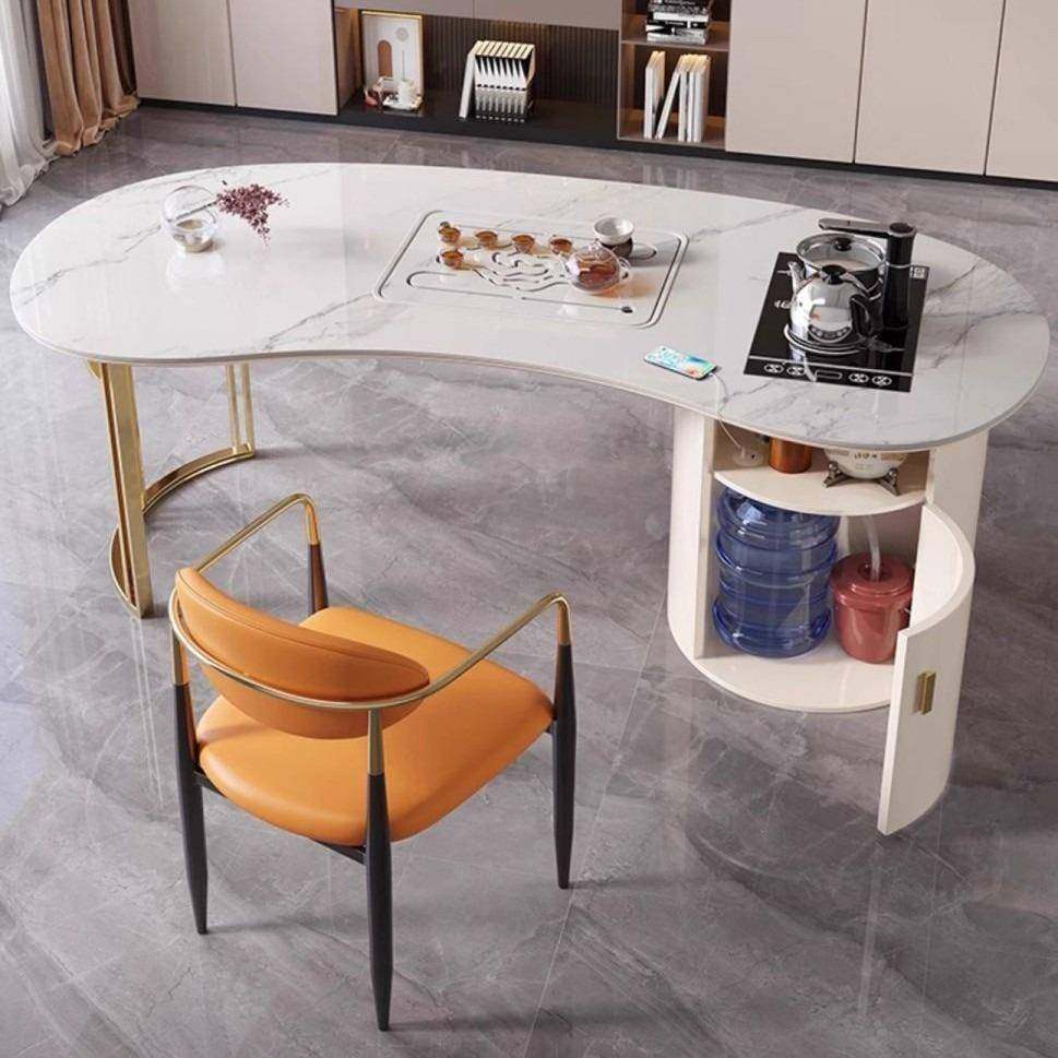 现简约小DZO户型代阳台家用桌办公室茶茶桌一体一整套岩板茶台椅,商业/办公家具,茶台/茶桌,淘宝优惠券,粉丝福利购,淘宝优惠卷