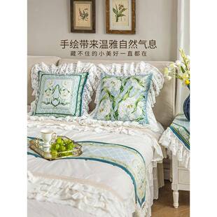 LF7655HT6库A肯法式美式田园5风抱枕客奢厅沙发靠垫床头靠枕圆枕