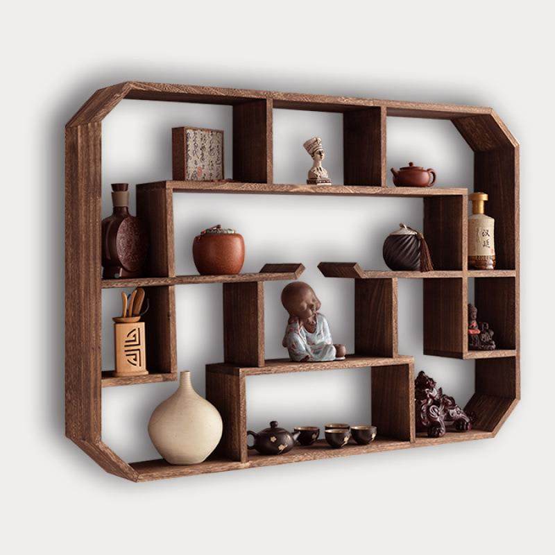 式博古架架实中式壁挂茶776架子置物墙上简约现木代客厅多宝阁博,基础建材,脚轮/万向轮,淘宝优惠券,粉丝福利购,淘宝优惠卷