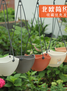 创意爱丽丝花盆树脂兰花盆悬挂式盆栽吊兰吊盆垂吊塑料花盆壁挂盆