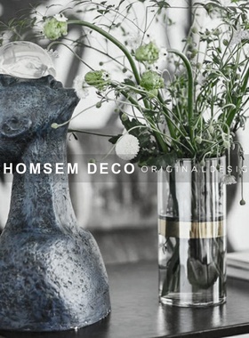 蓝色觉醒者人物雕塑现代客厅电视柜玄关轻奢软装T样板间树脂摆件