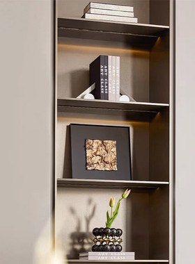 OMENIA轻奢样板间客厅展示柜陈列F搭配装饰品摆件博物架开放格饰