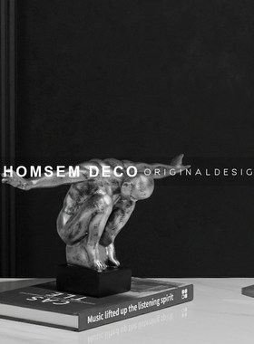 现代轻奢展翅者透明水晶人物摆件样E板房间售楼处书房客厅软装饰