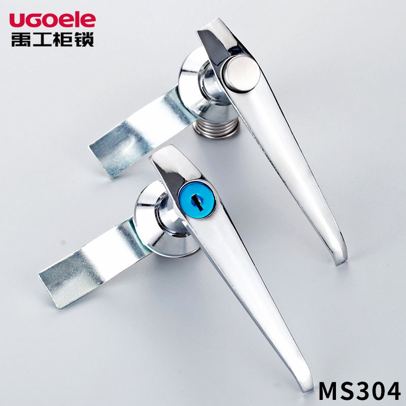 配电箱MS304-1电力柜门锁中置柜MS304-A把手锁网U络工业机柜锁包