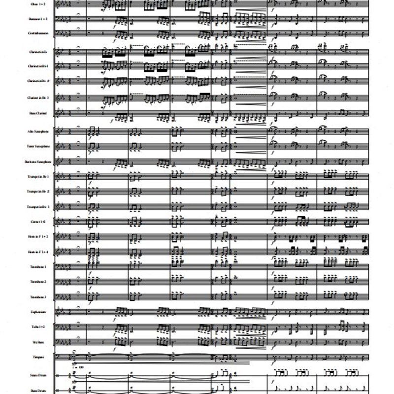 管乐总谱志愿军i抗美援朝经典乐曲联奏4级交响管乐团总分谱+音频