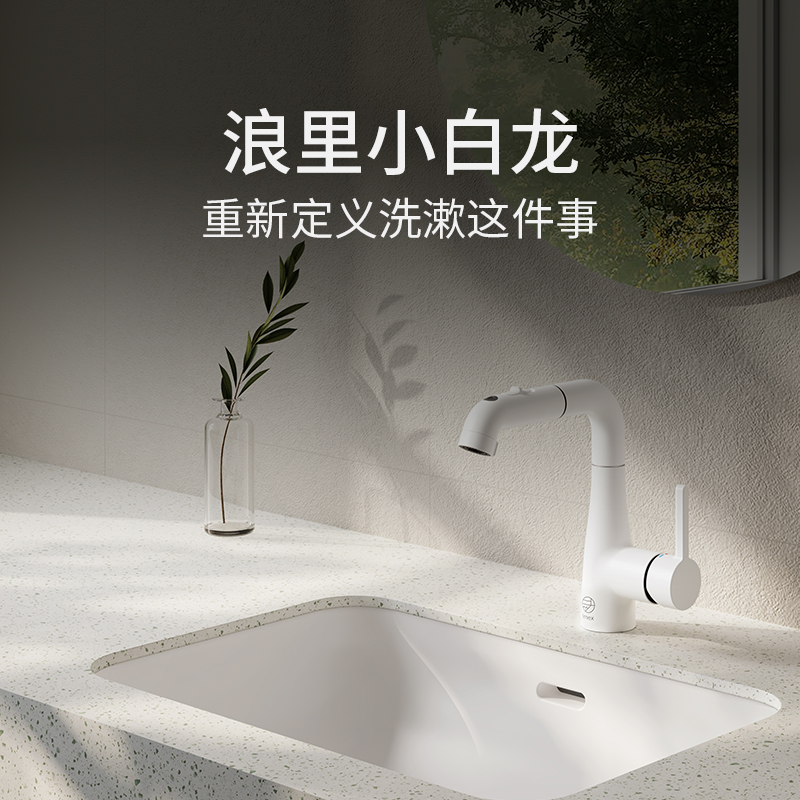 Imex洗脸盆面盆水龙头加长万向全铜冷热抽拉浴R室卫生间多功能家