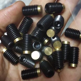 公制M20碳钢发黑内六角铜头缓冲螺丝装H62黄铜垫片止付紧定螺絲钉