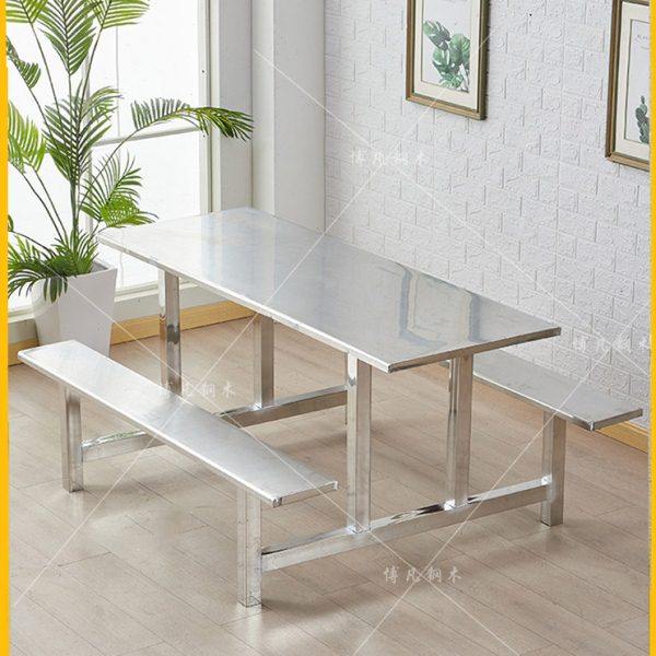 学校食堂不锈钢餐桌椅4人6人8人位工厂员工饭堂连体快餐桌椅组合,住宅家具,不锈钢/PVC餐桌,淘宝优惠券,粉丝福利购,淘宝优惠卷