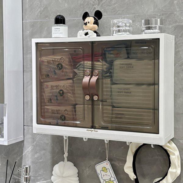 卫生间姨妈巾收纳盒免打孔壁挂式浴室置物架带盖墙上卫生巾整理柜,收纳整理,壁式收纳盒,淘宝优惠券,粉丝福利购,淘宝优惠卷