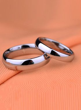 6MM不锈钢戒指男单身戒 日韩个性简约男士尾戒子学生食指戒指环彩