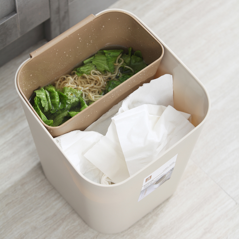 分类垃圾桶挂式双桶垃圾箱家用客厅纸I篓厨房厨余塑料无盖拉圾筒