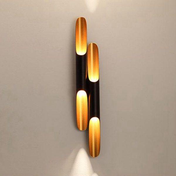 后现代斜口铝筒客厅背景墙壁灯餐厅卧室床头过道个性长条双头壁灯