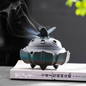新款 创意陶瓷蝴蝶盘香炉家用室内檀香沉香熏香茶道禅意摆件盘座托