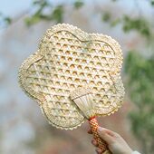 古风大蒲扇子老式 儿童国风随身 女夏团扇夏天编织便携手摇圆形夏季