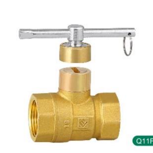 利水阀门FDQ盗11F-16T锁闭844铜球阀DN15-5水0暖气开管防一字钥匙