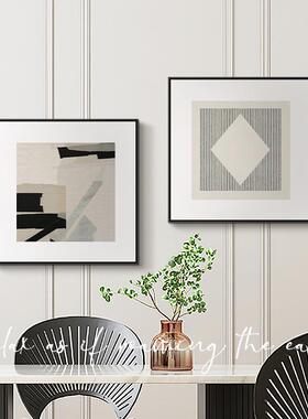 归QB202304陌北头欧白色块酒店床装饰画抽黑艺术样板房民宿多联象