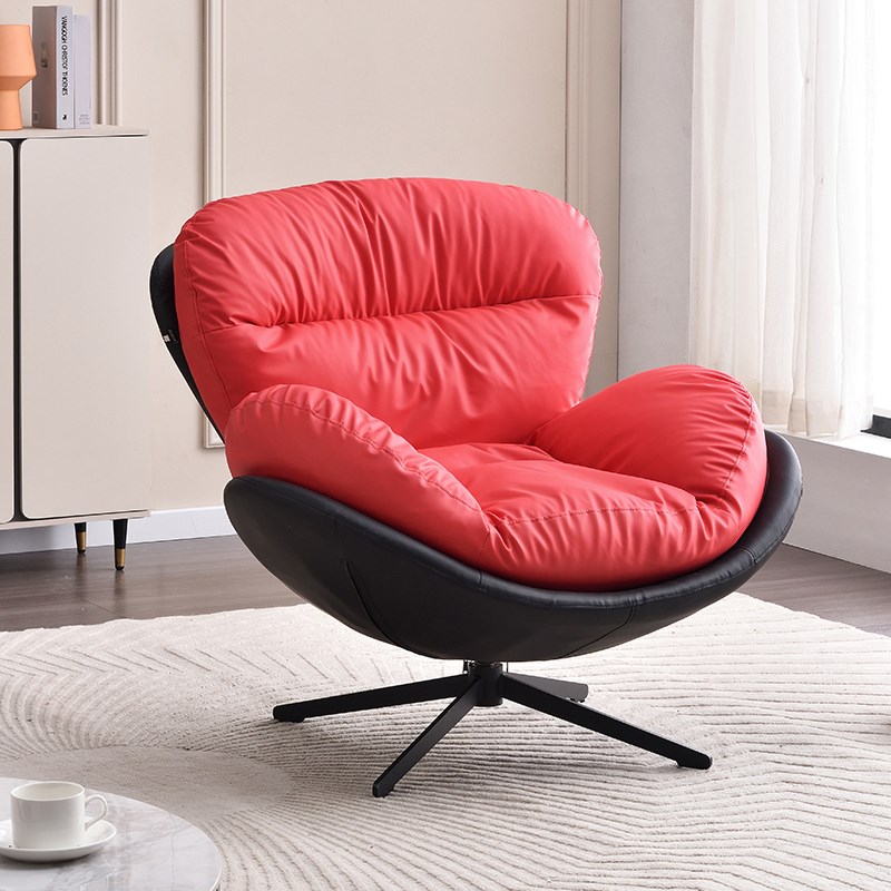 北欧现代休闲椅转椅o客厅阳台懒人沙发休闲椅家用单人旋转蛋壳椅