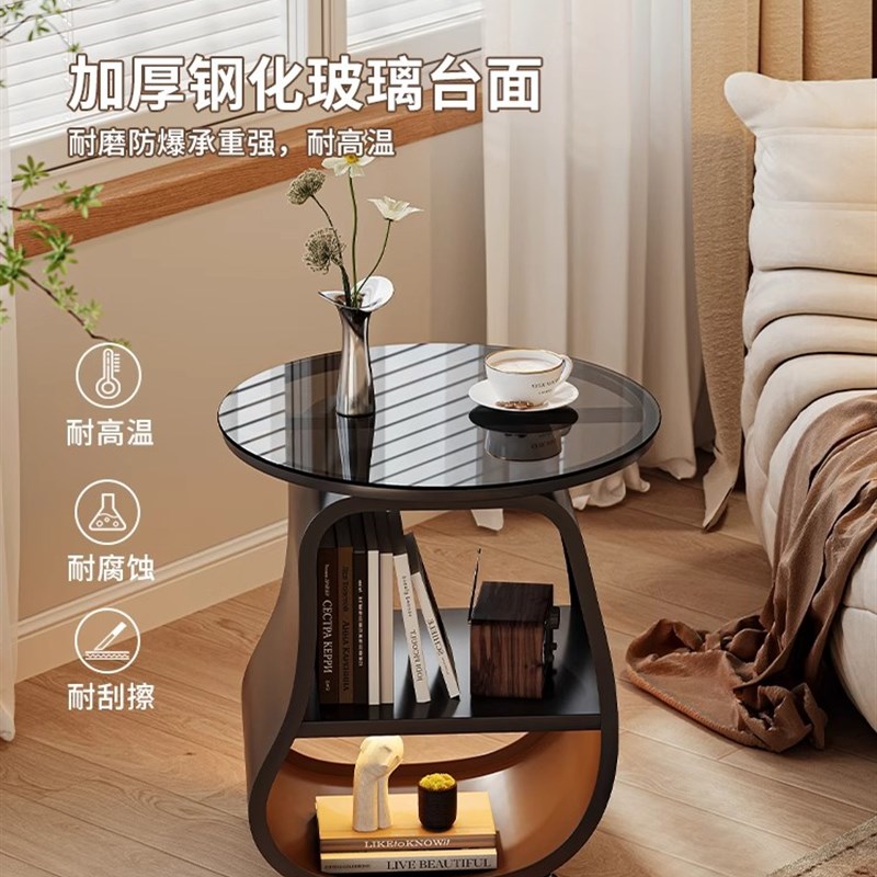 可移动小推车简约收纳置物架床头柜D客厅沙发边几茶几零食收纳架