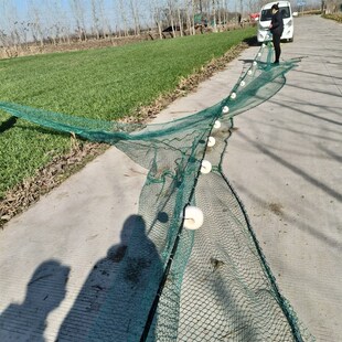 拉网渔网带兜鱼塘拖网拉鱼网清塘家用小型拖鱼网抬网网Y箱隔断拦