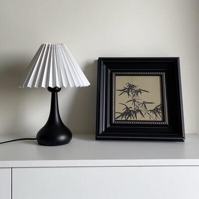 新中式客画厅装饰法式混搭墨竹国风壁画玄关书黑色房方框RPN形小