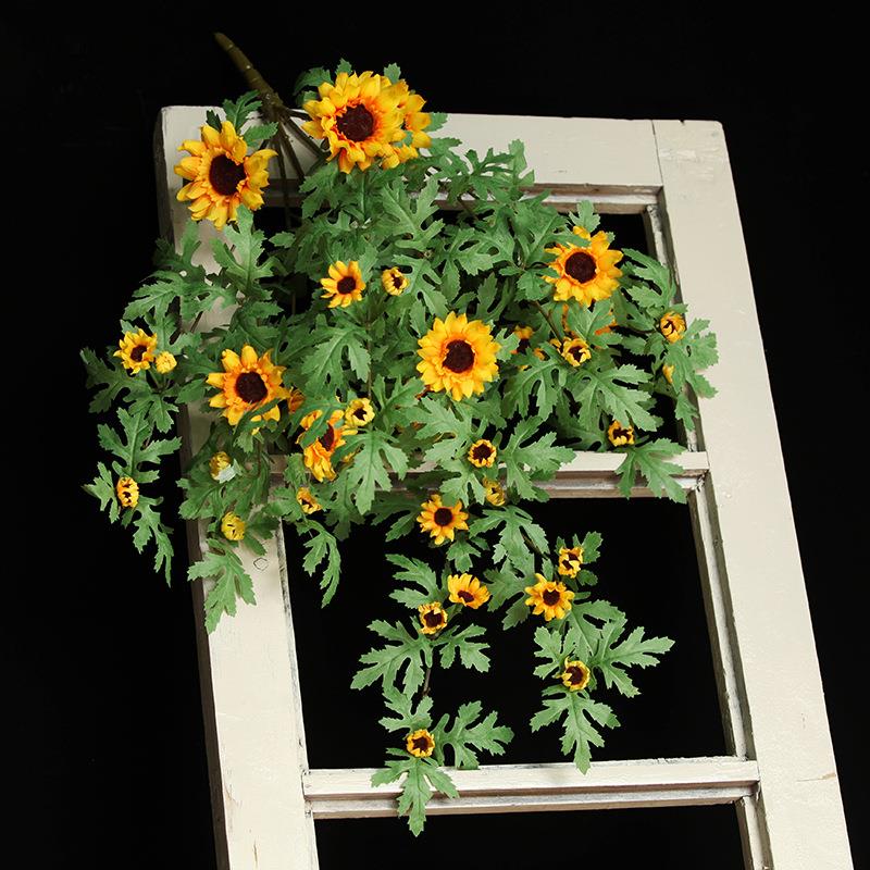 仿真雏菊花藤花束绿植墙面壁挂客厅藤条装饰花藤蔓盆栽植物