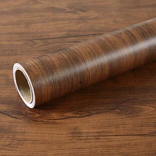 9WOR加厚防水家具翻新贴木纹自粘仿木复古墙纸柜子桌面木门胡桃木